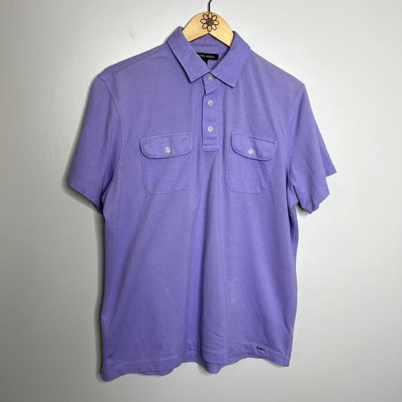 Michael Kors Purple Short Sleeve Polo Shirt - Picture 5 of 5